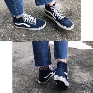 Navy Blue “old skool” High-top Vans